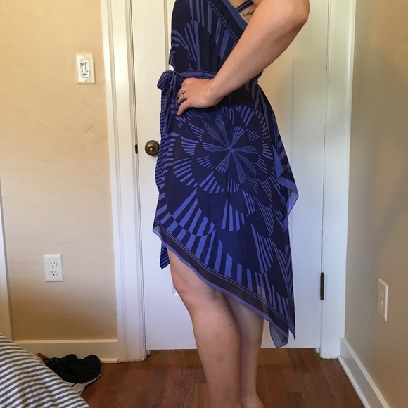 BCBGMAXARIA blue asymmetrical dress - Picture 4 of 8